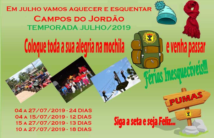TEMPORADA JULHO 2019 ACAMPAMENTO DOS PUMAS 2